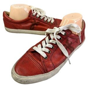 Frye Red Leather Low-Top Sneakers